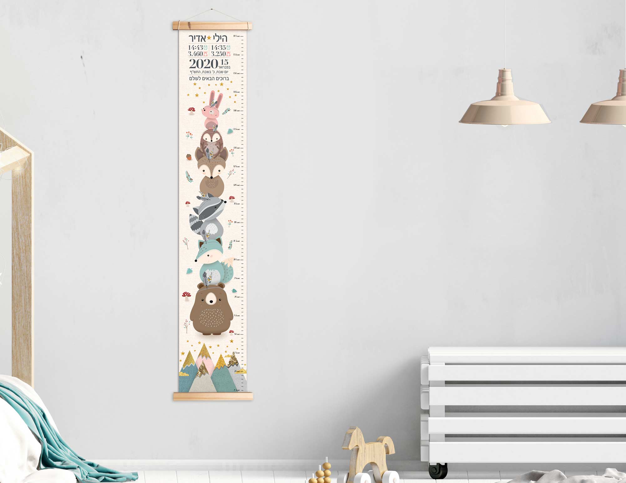 twins-canvas-growth-chart-baby-details-pink-mint